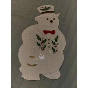 Lenox Holiday Snowman Trivet/Christmas‎ Wall Hanging Beautiful 9.5"